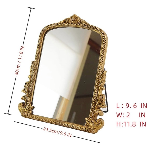 Vintage Style Vanity Makeup Desk Mirror with Open Bar decal - Picture 3 of 4